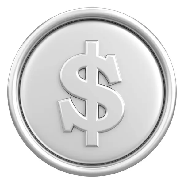美元硬币 3D钱3D插图 — 图库照片