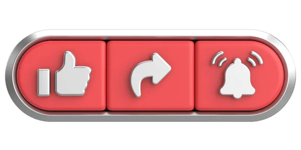 Üye olma düğmesini paylaşmak gibi. 3B illüstrasyon.