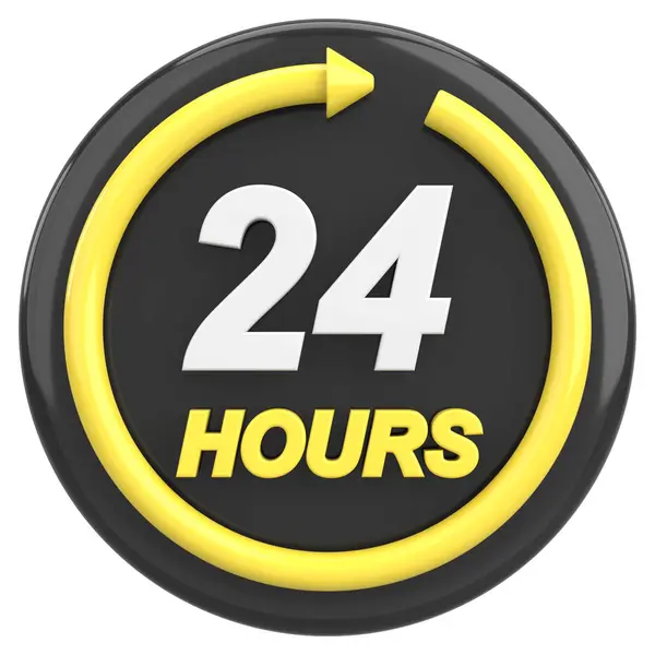 Hours Icon Open All Day Illustration — Stock Photo, Image