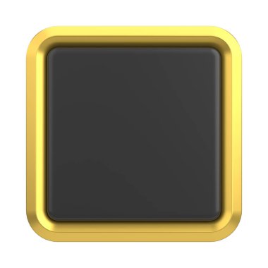 Lüks düğmesi. Boş tuş. 3B illüstrasyon.