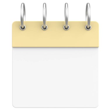 Boş takvim. Üç boyutlu takvim. 3B illüstrasyon.