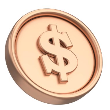 Dolar parası. Üç boyutlu para. 3B illüstrasyon.