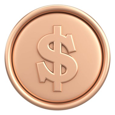 Dolar parası. Üç boyutlu para. 3B illüstrasyon.