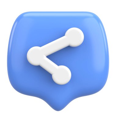 Simgeyi paylaş. Paylaş düğmesi. 3B illüstrasyon.