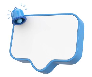 Üç boyutlu uyarı kutusu. 3B illüstrasyon.