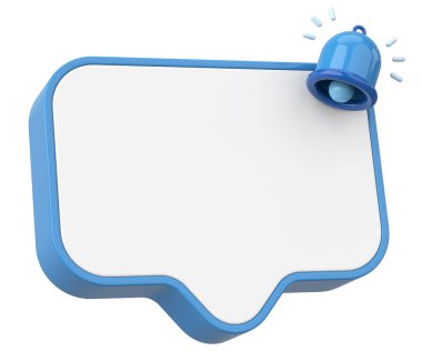 Üç boyutlu uyarı kutusu. 3B illüstrasyon.