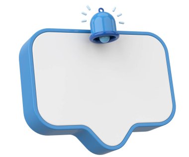 Üç boyutlu uyarı kutusu. 3B illüstrasyon.