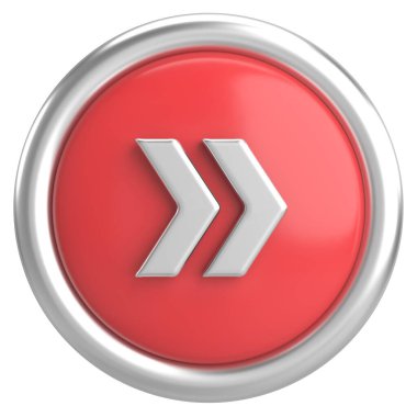 Sonraki düğme. Devam et düğmesi. 3B illüstrasyon.