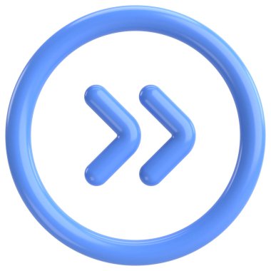 Sonraki düğme. Devam et düğmesi. 3B illüstrasyon.