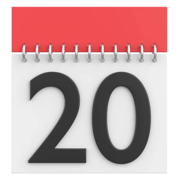 Calendar Day Twentieth Day Month Illustration — Stock Photo, Image