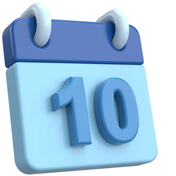 10Th Décimo Dia Mês Calendário Ilustração — Fotografia de Stock