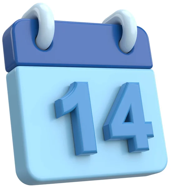 14E Veertiende Dag Van Maand Kalender Illustratie — Stockfoto