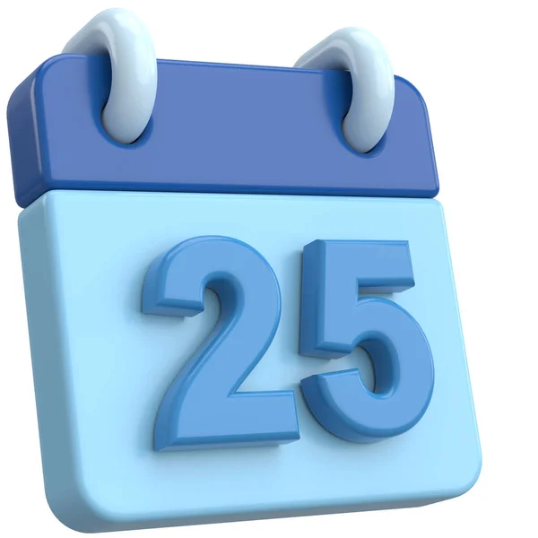 25Th Twenty Fifth Day Month Calendar Illustration — Stock Photo, Image