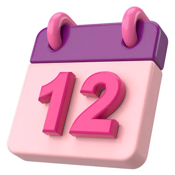 Doce Duodécimo Día Del Mes Calendario Ilustración —  Fotos de Stock