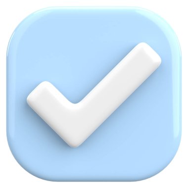 3 boyutlu onay kutusu. İşaretle. 3B illüstrasyon.