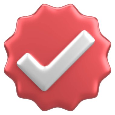 3 boyutlu onay kutusu. İşaretle. 3B illüstrasyon.