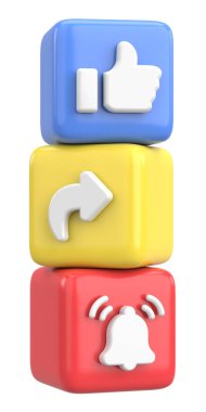 Ortak abonelik simgesi gibi. 3B illüstrasyon.