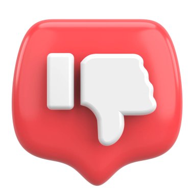Dislike icon. Dislike button. 3D illustration. clipart