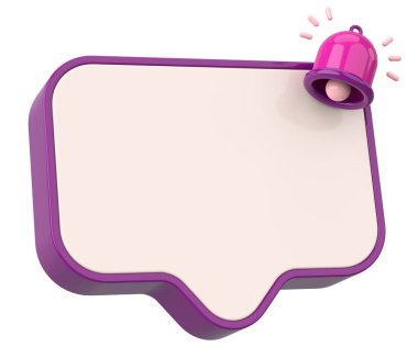 Üç boyutlu uyarı kutusu. 3B illüstrasyon.