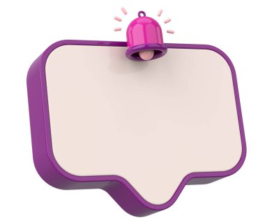 Üç boyutlu uyarı kutusu. 3B illüstrasyon.