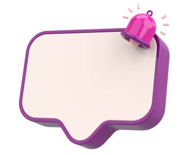 Üç boyutlu uyarı kutusu. 3B illüstrasyon.