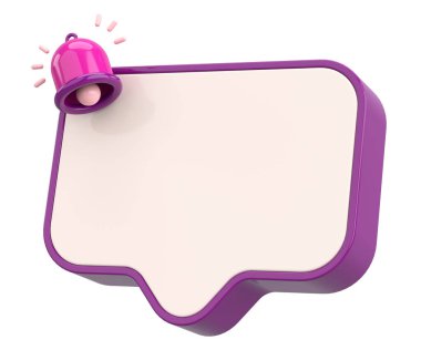 Üç boyutlu uyarı kutusu. 3B illüstrasyon.