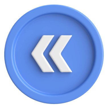 Önceki düğme. Arka düğme. 3B illüstrasyon.