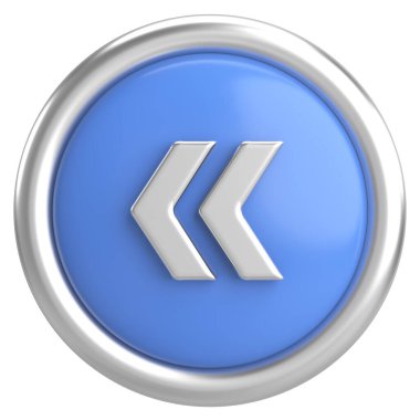 Önceki düğme. Arka düğme. 3B illüstrasyon.