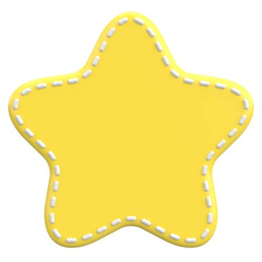 Yıldız Şekli Fiyat Etiketi. 3B illüstrasyon.