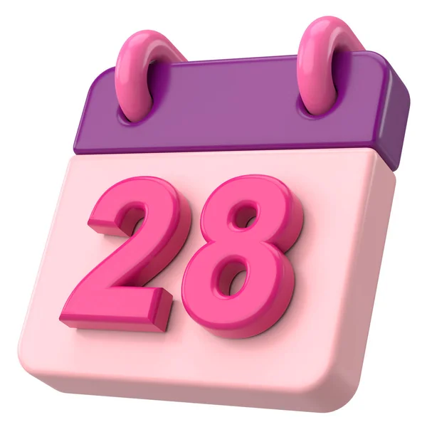 28E Achtentwintigste Dag Van Maand Kalender Illustratie — Stockfoto