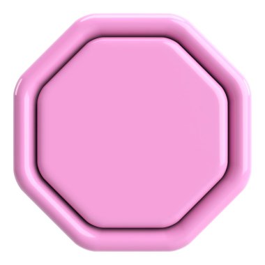 Üç boyutlu düğme. Boş tuş. 3B illüstrasyon.