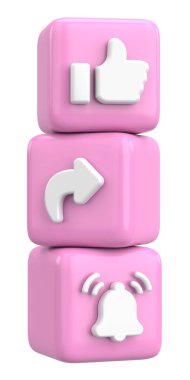 Ortak abonelik simgesi gibi. 3B illüstrasyon.