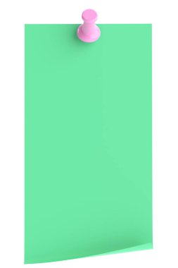 Üç boyutlu not defteri. Yapışkan bir not. 3B illüstrasyon.