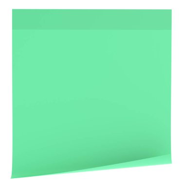 Üç boyutlu not defteri. Yapışkan bir not. 3B illüstrasyon.