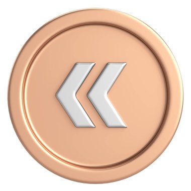 Önceki düğme. Arka düğme. 3B illüstrasyon.