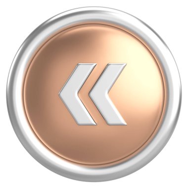 Önceki düğme. Arka düğme. 3B illüstrasyon.