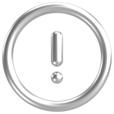 Uyarı işareti. Bildirim simgesi. 3B illüstrasyon.