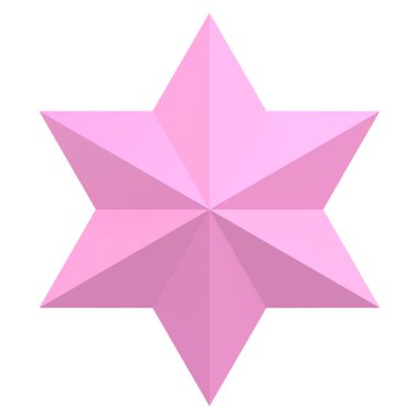 Üç boyutlu yıldız. Yıldız şeklinde. 3B illüstrasyon.