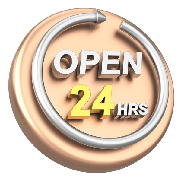 Hours Icon Open All Day Illustration — Stock Photo, Image