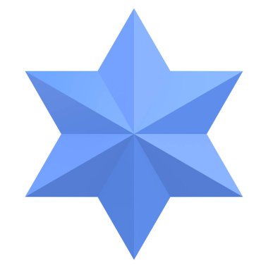 Üç boyutlu yıldız. Yıldız şeklinde. 3B illüstrasyon.