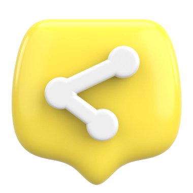 Simgeyi paylaş. Paylaş düğmesi. 3B illüstrasyon.