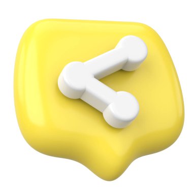 Simgeyi paylaş. Paylaş düğmesi. 3B illüstrasyon.