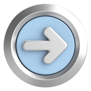 Sonraki düğme. Devam et düğmesi. 3B illüstrasyon.