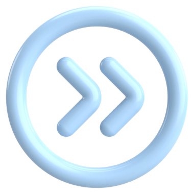 Sonraki düğme. Devam et düğmesi. 3B illüstrasyon.