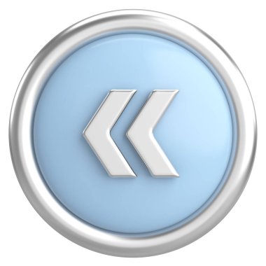 Önceki düğme. Arka düğme. 3B illüstrasyon.