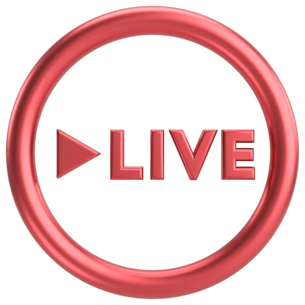 Live Button Live Streaming Illustration — Stock Photo, Image