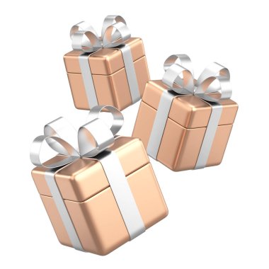 Üç boyutlu hediye kutusu. 3B illüstrasyon.