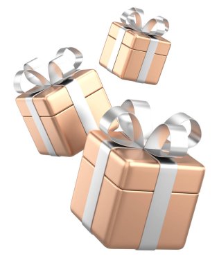 Üç boyutlu hediye kutusu. 3B illüstrasyon.