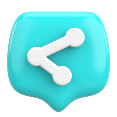 Simgeyi paylaş. Paylaş düğmesi. 3B illüstrasyon.