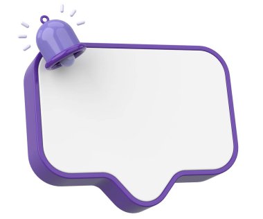 Üç boyutlu uyarı kutusu. 3B illüstrasyon.